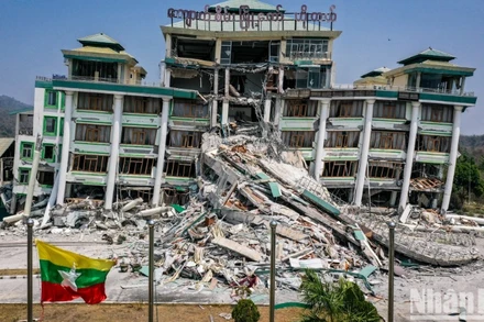 Trận động đất đã gây thiệt hại nặng nề cho Myanmar. (Ảnh: THÀNH ĐẠT) 