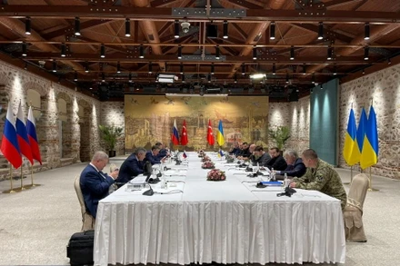 Cuộc đàm phán giữa phái đoàn Nga và Ukraine tại Istanbul, Thổ Nhĩ Kỳ ngày 29/3/2022. (Ảnh: REUTERS)