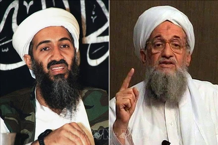 Chân dung thủ lĩnh mạng lưới khủng bố quốc tế al-Qaeda Osama Bin Laden (trái) ngày 8/8/1998 và thủ lĩnh kế nhiệm Ayman al-Zawahiri, ngày 8/6/2011. (Ảnh tư liệu: AFP/TTXVN)