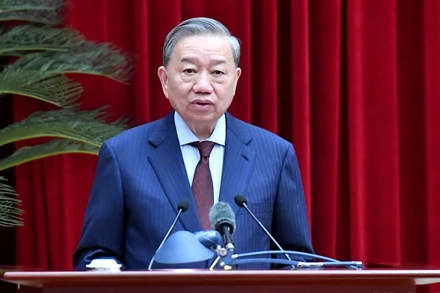 Tổng Bí thư Tô Lâm phát biểu khai mạc Hội nghị Ban Chấp hành Trung ương Đảng khóa XIII. (Ảnh: ĐĂNG KHOA)