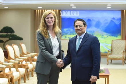 Thủ tướng Phạm Minh Chính tiếp Tổng Giám đốc USAID, bà Samantha Power. (Ảnh: TRẦN HẢI)