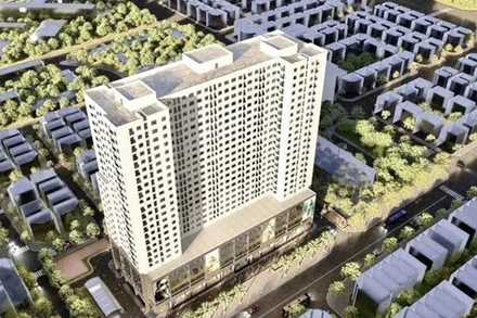 Phối cảnh Dự án nhà ở xã hội tại ô đất NO1 khu đô thị Hạ Đình (Hà Nội) cung cấp 440 căn hộ cho người thu nhập thấp vừa được khởi công hồi đầu tháng 12/2024. Ảnh: TTXVN