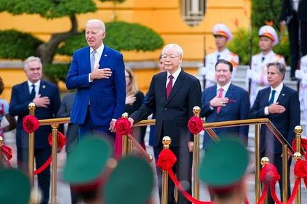 [Ảnh] Lễ đón chính thức Tổng thống Hoa Kỳ Joe Biden 