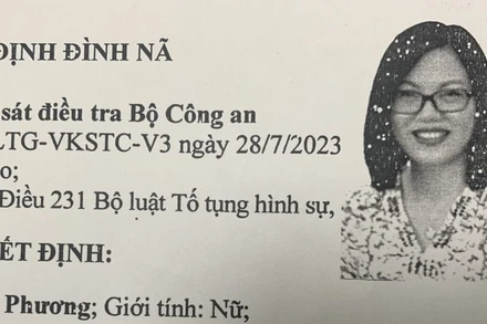 Quyết định đình nã đối với Nguyễn Thị Thu Phương.