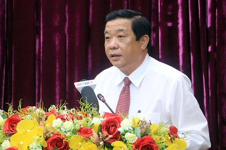 Đồng chí Bùi Văn Nghiêm, Ủy viên Trung ương Đảng, Bí thư Tỉnh ủy Vĩnh Long. Ảnh: TTXVN