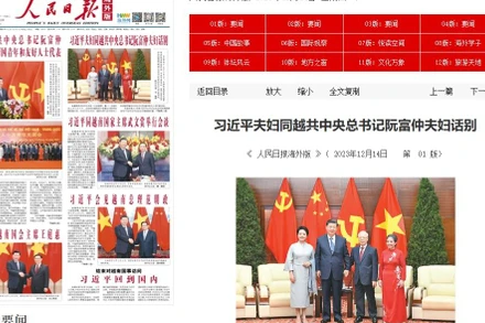 Các ấn phẩm của Nhân dân Nhật báo đưa đậm đặc các thông tin về chuyến thăm.