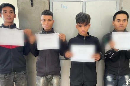 Nhóm đối tượng tổ chức sử dụng ma túy bị bắt giữ.