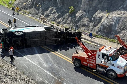 Vụ va chạm ở tốc độ cao khiến cả 2 phương tiện biến dạng trầm trọng. (Ảnh: Reuters)