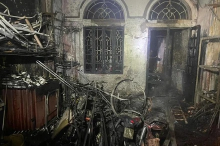 Hiện trường vụ cháy. 