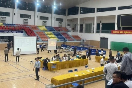 Phiên đấu giá đất tại huyện Sóc Sơn. 