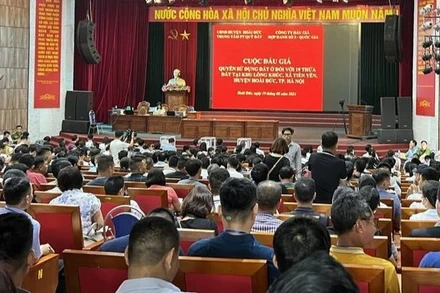 Phiên đấu giá đất tại huyện Hoài Đức.