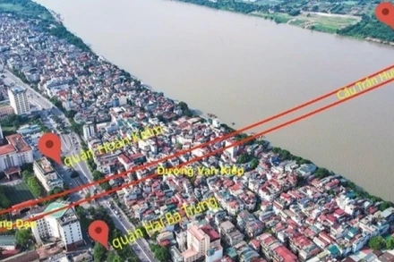 Vị trí dự kiến xây dựng cầu Trần Hưng Đạo. 