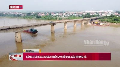 Cấm xe tải và xe khách trên 29 chỗ qua cầu Trung Hà