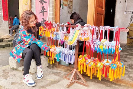 Du khách Việt say mê lựa chọn tú cầu như một món quà quý gửi tặng người thân yêu.