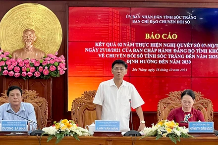 Bí thư Tỉnh ủy Sóc Trăng phát biểu chỉ đạo Hội nghị.