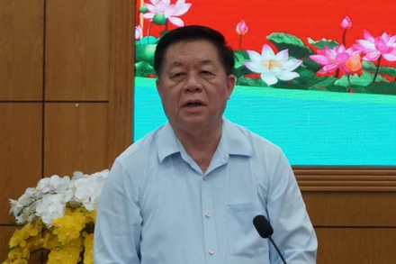 Trưởng Ban Tuyên giáo Trung ương Nguyễn Trọng Nghĩa phát biểu tại buổi làm việc.