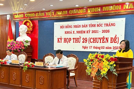 Đồng chí Hồ Thị Cẩm Đào phát biểu tại kỳ họp.