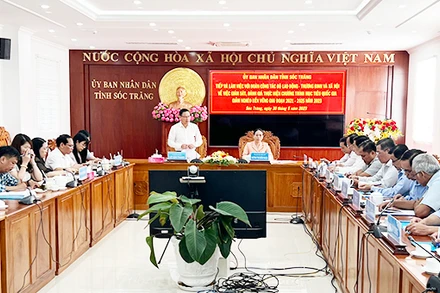 Quang cảnh buổi làm việc của Đoàn công tác với lãnh đạo tỉnh Sóc Trăng.