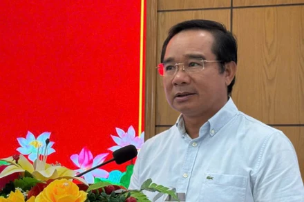 Bí thư Tỉnh ủy Long An Nguyễn Văn Được phát biểu chỉ đạo.