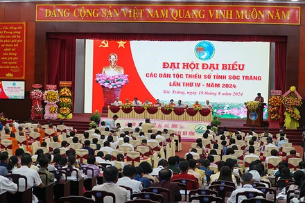 Quang cảnh Đại hội đại biểu các dân tộc thiểu số tỉnh Sóc Trăng lần thứ 4, năm 2024.