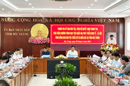 Ủy ban Dân tộc làm việc với Ủy ban nhân dân tỉnh Sóc Trăng.