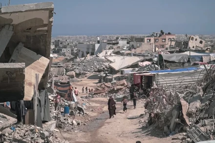 Gaza bị tàn phá nặng nề. (Ảnh STOP THE WAR)