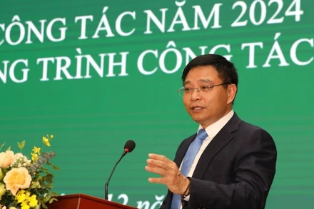 Đồng chí Nguyễn Văn Thắng, Ủy viên Ban chấp hành Trung ương Đảng, Bí thư Ban cán sự Đảng, Bộ trưởng Tài chính phát biểu chỉ đạo tại Hội nghị