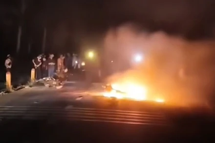 Hiện trường vụ tai nạn.