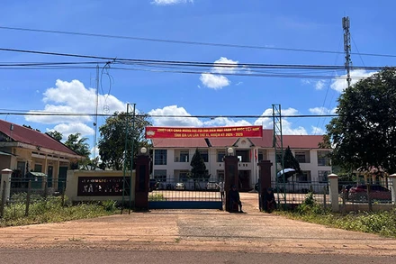 Trụ sở Ủy ban nhân dân xã Ia Pnôn, nơi xảy ra sự việc.