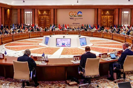 Hội nghị thượng đỉnh G20 tại Ấn Độ. (Ảnh CNBC)