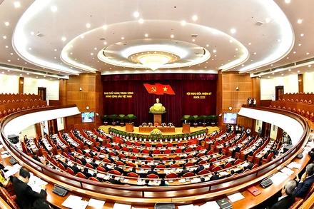 Hội nghị giữa nhiệm kỳ Ban Chấp hành Trung ương Đảng khóa XIII. (Ảnh ĐĂNG KHOA)