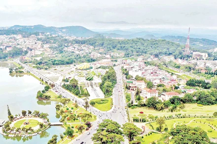 Một góc khu vực trung tâm thành phố Đà Lạt, tỉnh Lâm Đồng.