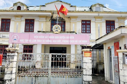 Trụ sở Viện Kiểm sát nhân dân huyện An Biên, nơi ông Nguyễn Chí Trung và ông Nguyễn Thanh Đó từng công tác. 