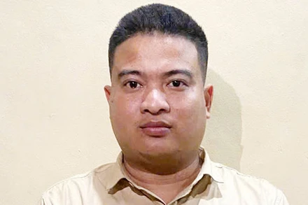 Đối tượng Phạm Quốc Trung tại cơ quan Công an. 