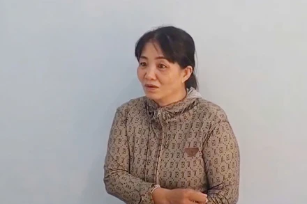 Nghi phạm Nguyễn Thị Phượng tại cơ quan Công an.