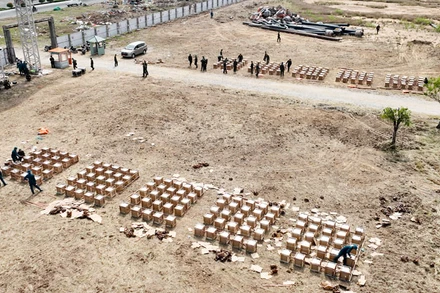 Dàn pháo hoa trên địa bàn thành phố Rạch Giá. 