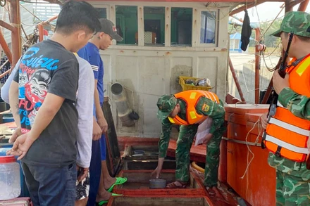 Lực lượng Bộ đội Biên phòng kiểm tra tàu cá.