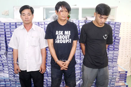 Các đối tượng (từ trái qua): Võ Văn Phát, Ông Bảo Linh và Lâm Bảo Dư.