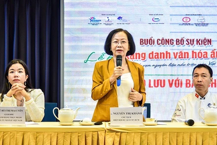 Đại diện Ban tổ chức thông tin về Lễ hội "Rạng danh văn hóa ẩm thực Việt".
