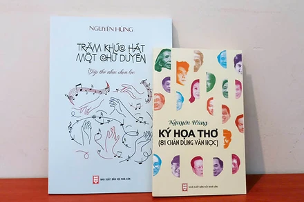 Bìa hai tác phẩm mới của nhà thơ Nguyên Hùng.