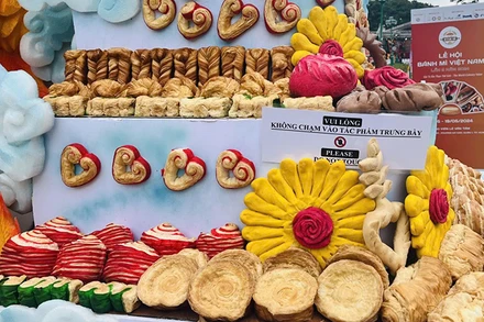 Trưng bày bánh mì tại Lễ hội Bánh mì Việt Nam lần 2, năm 2024.