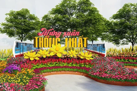 Phối cảnh tiểu cảnh “Mừng tết năm mươi – Mừng xuân thống nhất”. (Ảnh: BTC)