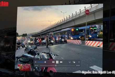 [Video] Nữ tài xế vi phạm nồng độ cồn, gây tai nạn liên hoàn tại TP Thủ Đức