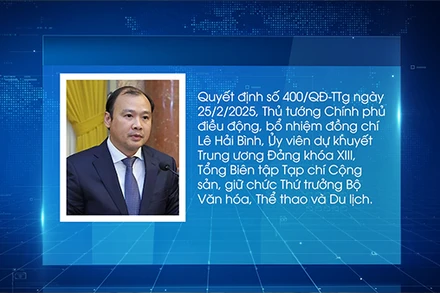 [Video] Đồng chí Lê Hải Bình được điều động, bổ nhiệm làm Thứ trưởng Văn hóa Thể thao và Du lịch