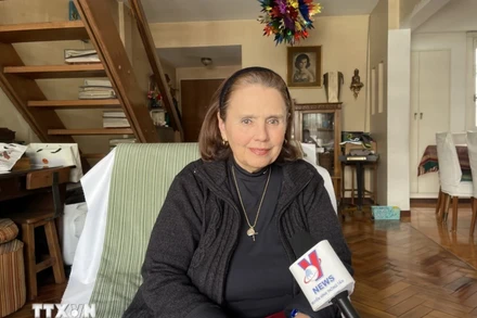 Bà Poldi Sosa Schmidt, Chủ tịch Viện Văn hóa Argentina-Việt Nam (ICAV). (Ảnh: TTXVN)