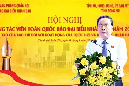 Chủ tịch Quốc hội Trần Thanh Mẫn phát biểu. (Ảnh: Thống Nhất/TTXVN)
