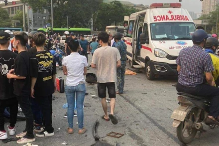 Hiện trường vụ tai nạn. (Ảnh: Nguyễn Hải Linh)