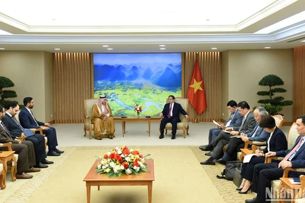 Quang cảnh buổi tiếp. (Ảnh: Trần Hải)