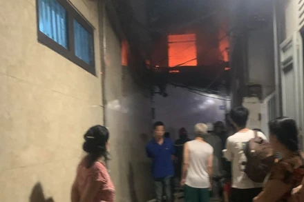 Hiện trường vụ cháy. 