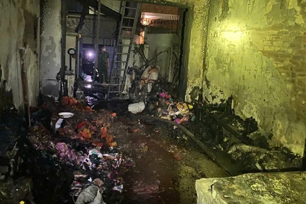 Hiện trường vụ cháy. (Ảnh: Công an thành phố Hà Nội)